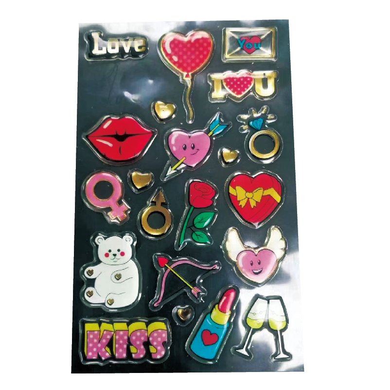Custom printed cartoon transparent clear epoxy resin 3D crystal dome stickers for crafts and phone case ornament