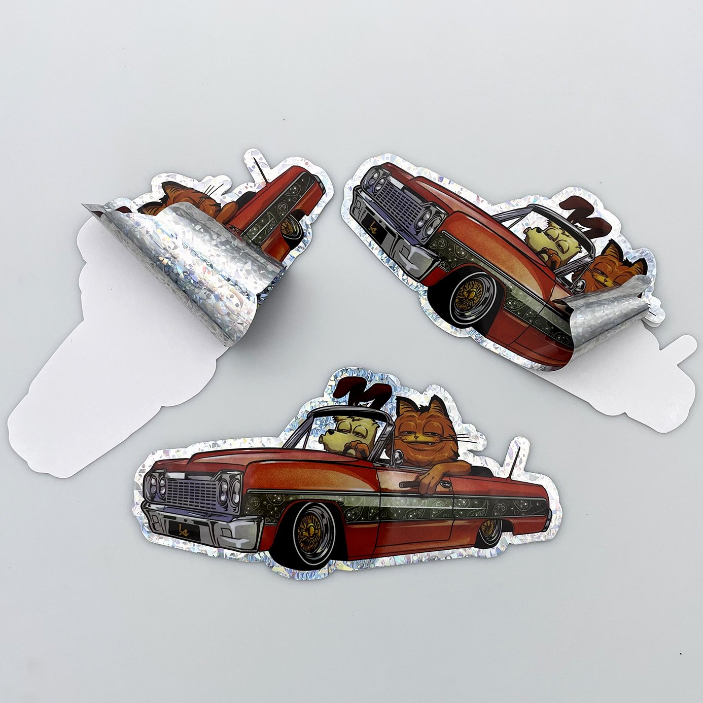 Custom Printed Color Die Cut Cartoon Sticker Waterproof Vinyl Crackle Floral PP Cartoon Sticker