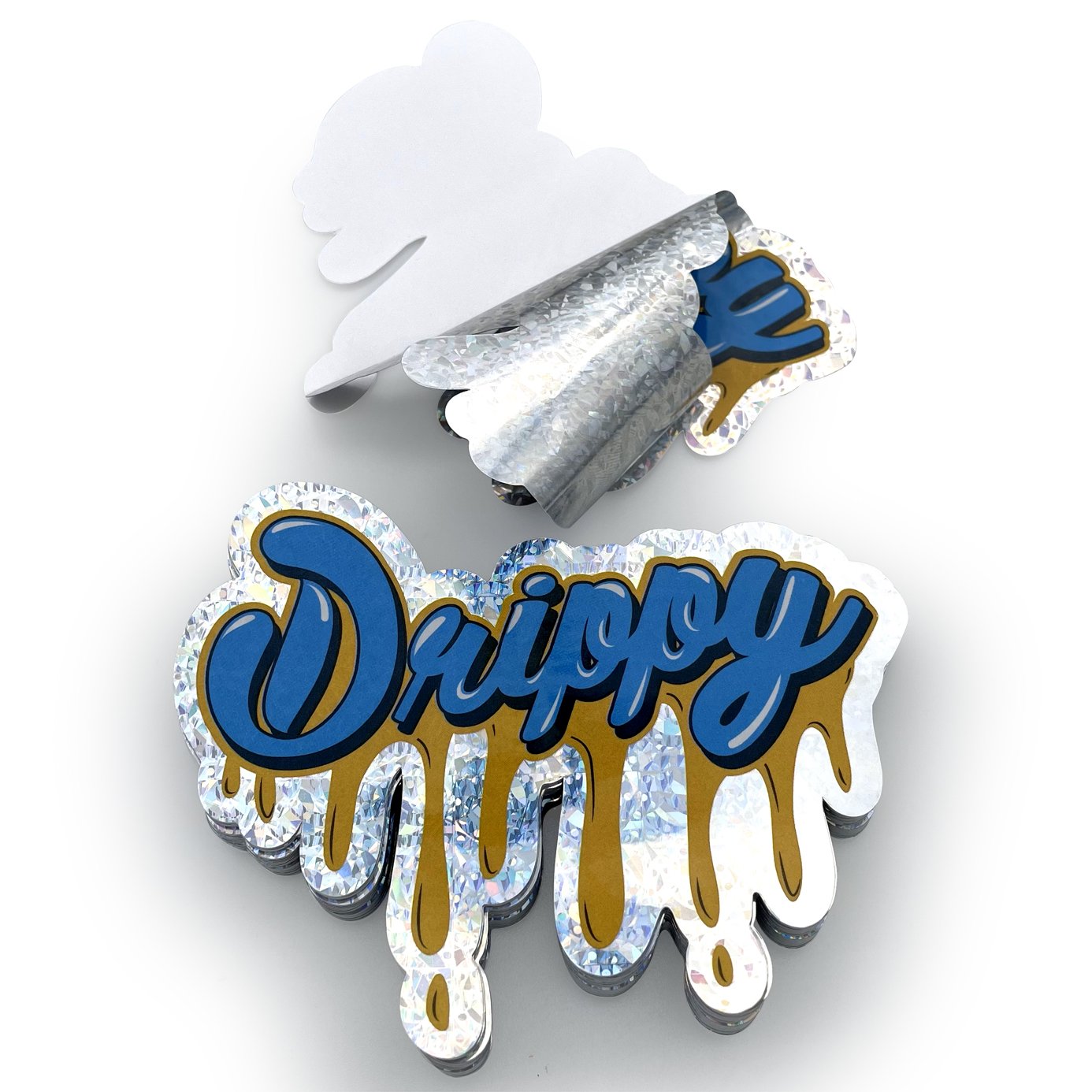 Custom Printed Color Die Cut Cartoon Sticker Waterproof Vinyl Crackle Floral PP Cartoon Sticker