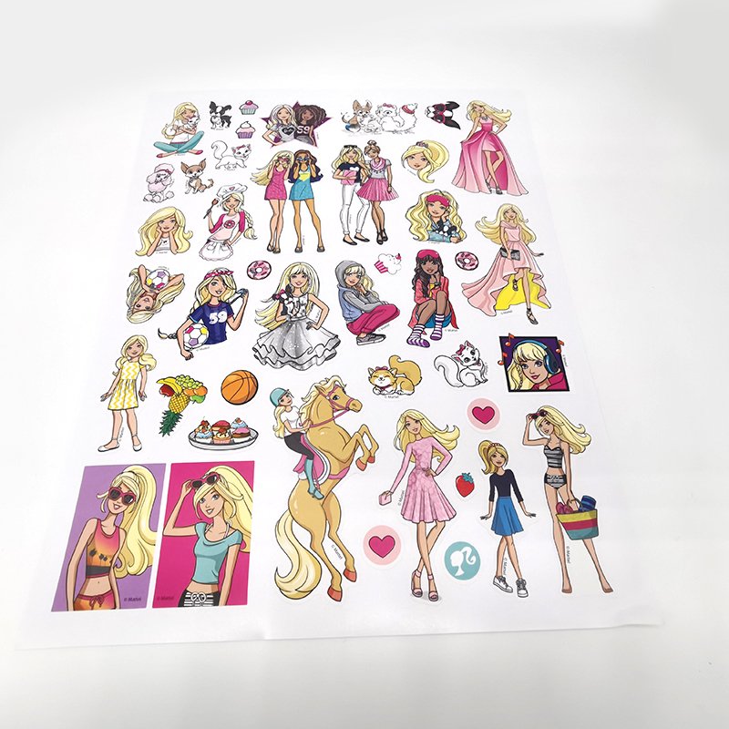 Customized cartoon children's label set paper page kiss cut aliexpress cute kawaii cartoon stickers of the package environmental