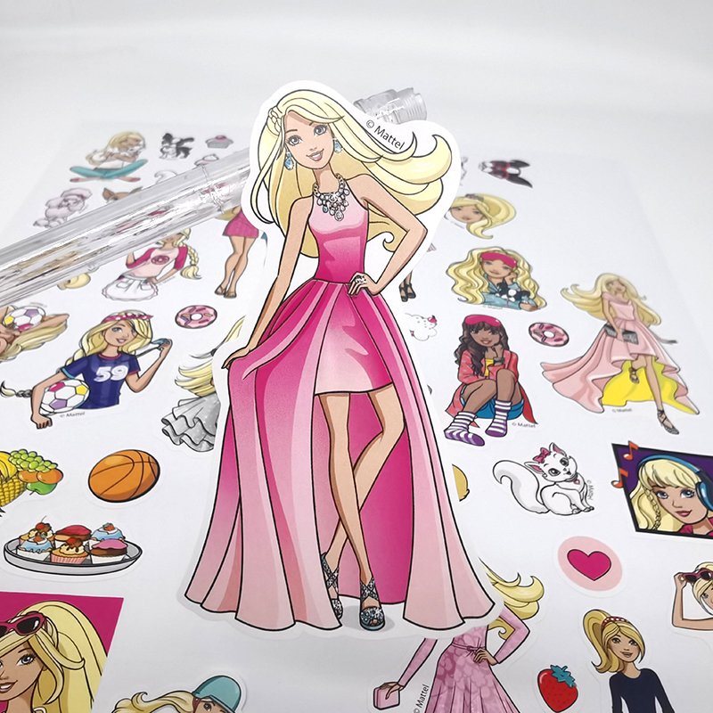 Customized cartoon children's label set paper page kiss cut aliexpress cute kawaii cartoon stickers of the package environmental