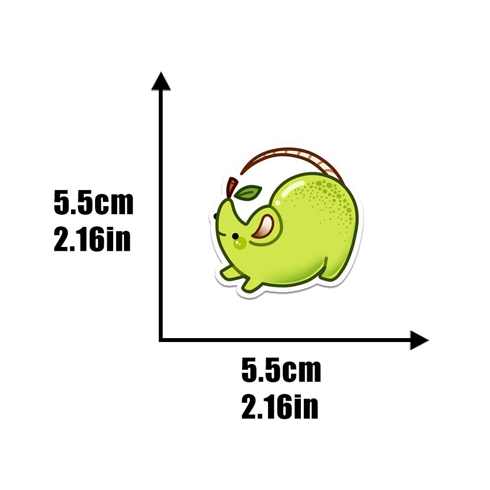 54pcs Fruit animals die cut vinyl PVC waterproof cartoon animal decorative sticker pack for kids laptop luggage bike