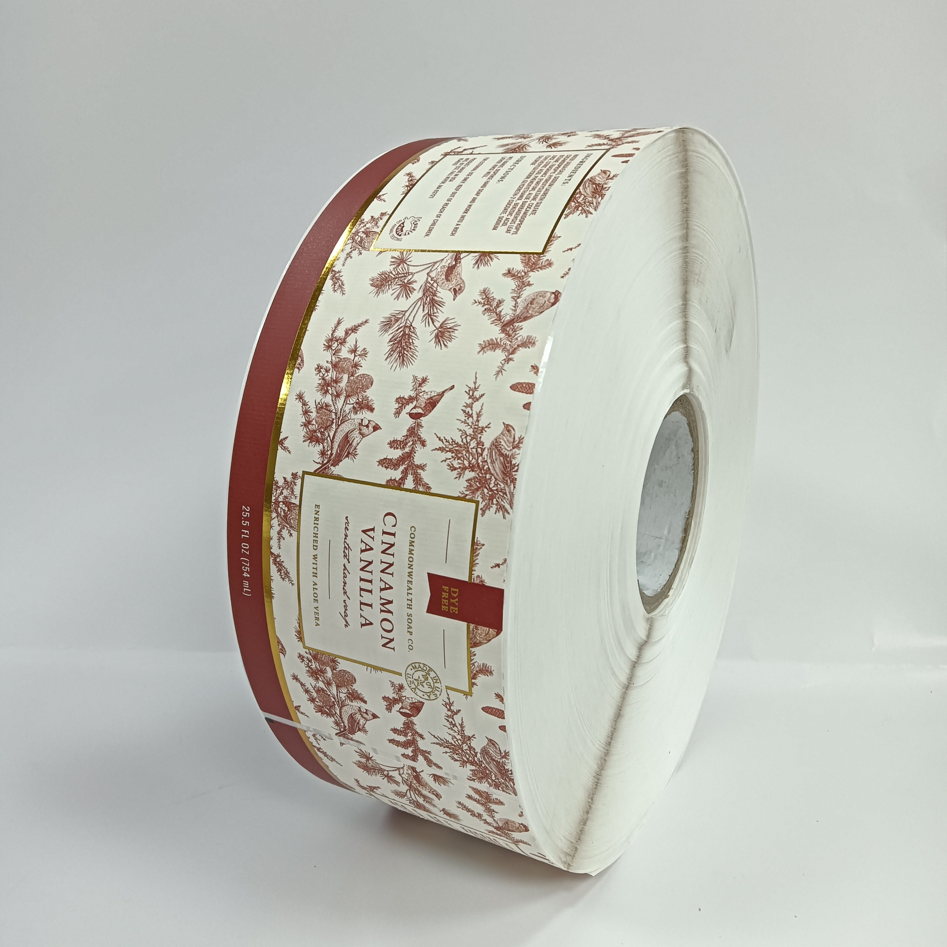 Rolling textured luxury paper with gold stamping labels vinyl stickers custom hologram logo sticker
