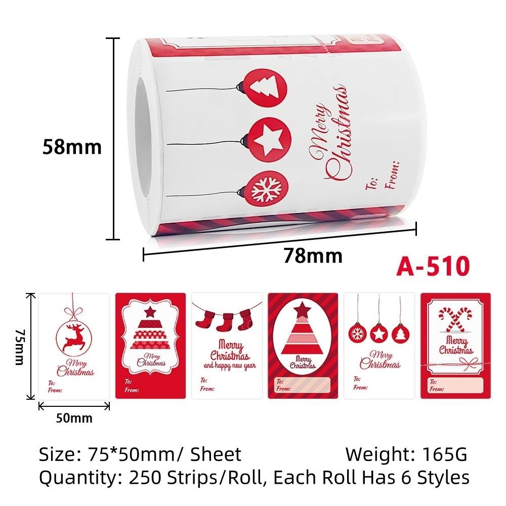Manufacturer Self-adhesive Food Sealing Bottle Label Cartoon Christmas Gift Label Sticker Customized Roll Coated Paper