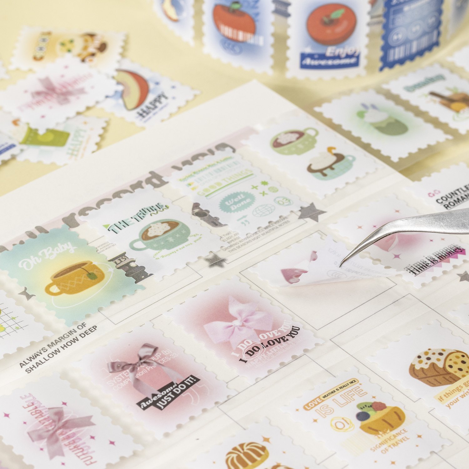 2M/Roll Tape Weekend Party Series Stamps Theme Handbook DIY Recycled Stickers