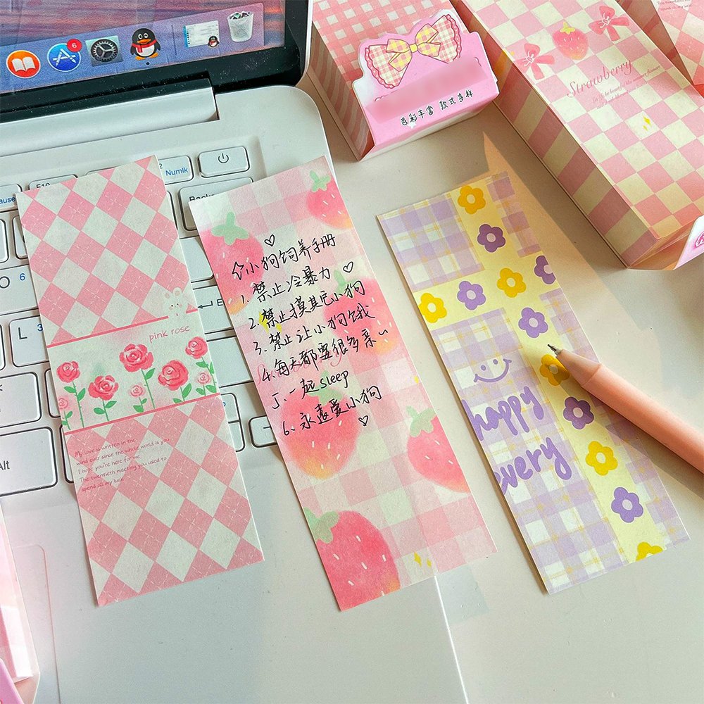 Customized Cute Cartoon Premium Ins Style PVC Adhesive Sticky Notes High-Value Holographic Stickers Students' Stationery Candle