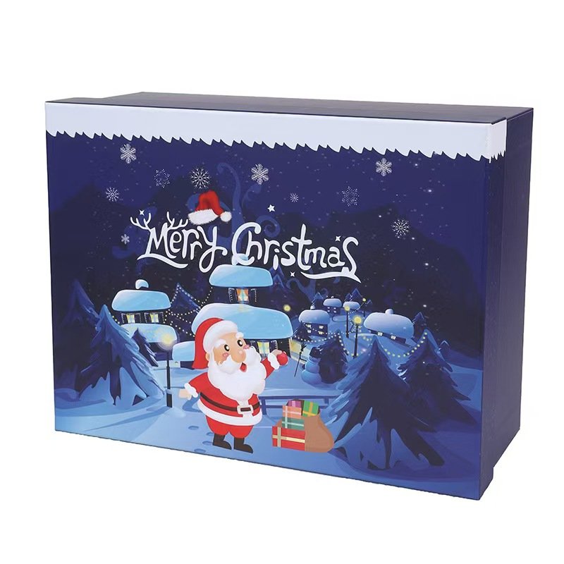 Exquisite high-end Christmas gift box Blue Spot scarf cartoon Christmas Eve Apple hat bag gift wrap gift box