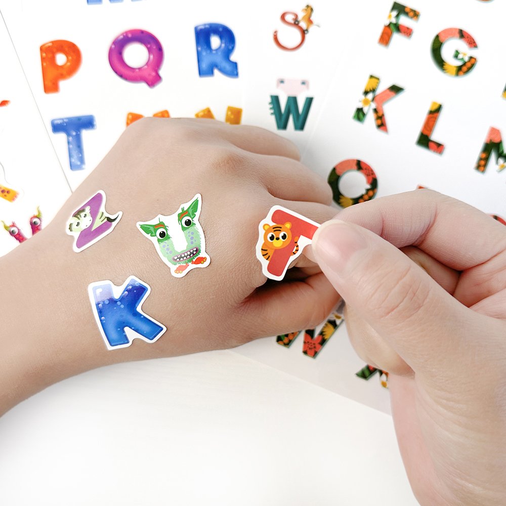 Waterproof Cartoon Alphabet Stickers for Water Cup Computer Decor Cute Learning English Alphabet