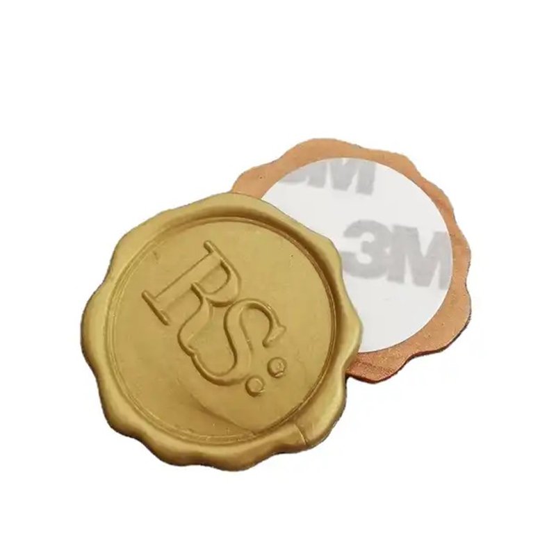 custom wax seal embossed label stickers sealing wax stamps seal stickers Embossed Sticker
