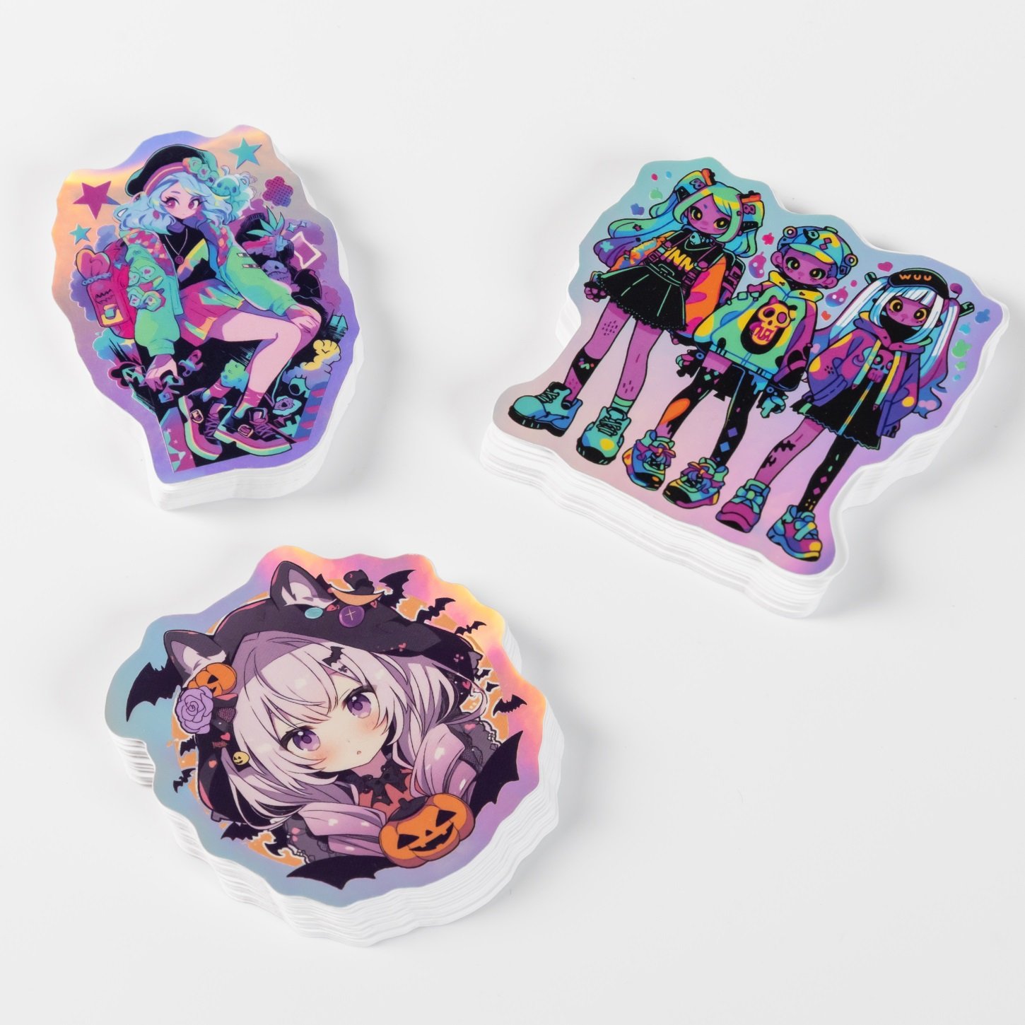 Custom Vinyl Die Cut Sticker UV Printed Holographic Cartoon Label Self-Adhesive Waterproof Logo Sticker