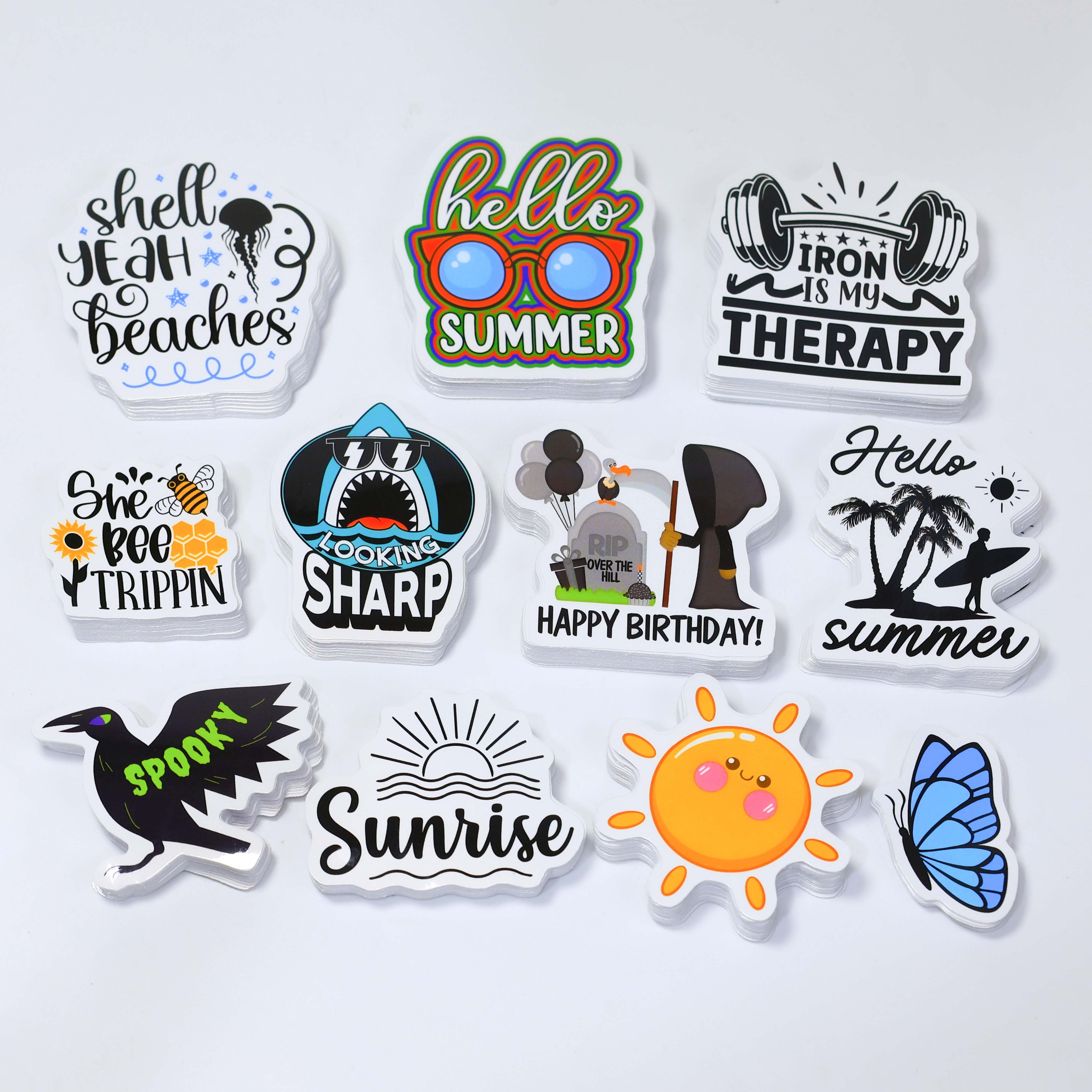 Custom Vinyl Die Cut Sticker UV Printed Holographic Cartoon Label Self-Adhesive Waterproof Logo Sticker