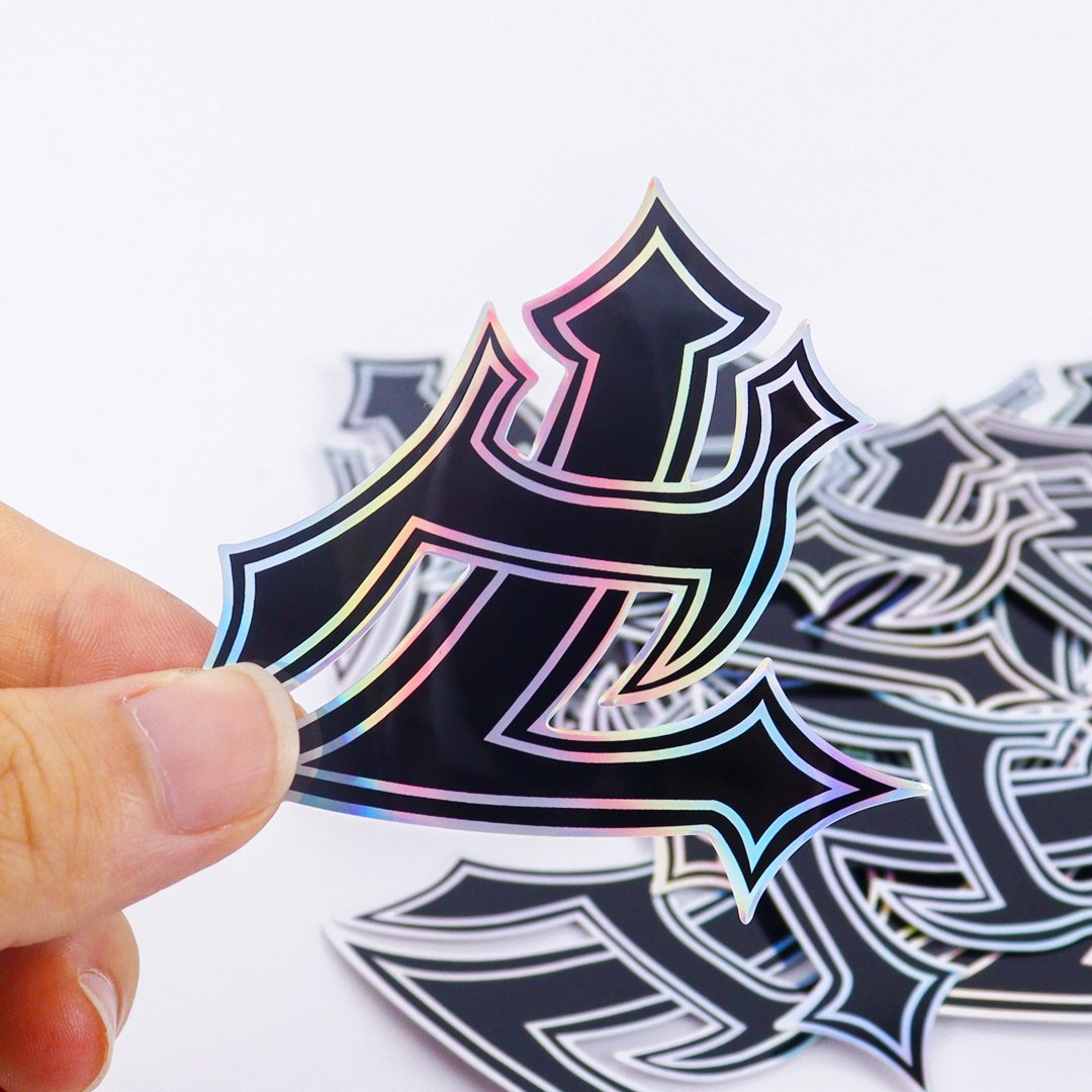 Custom logo design brand hologram die cut sticker waterproof cartoon die cut logo label stickers