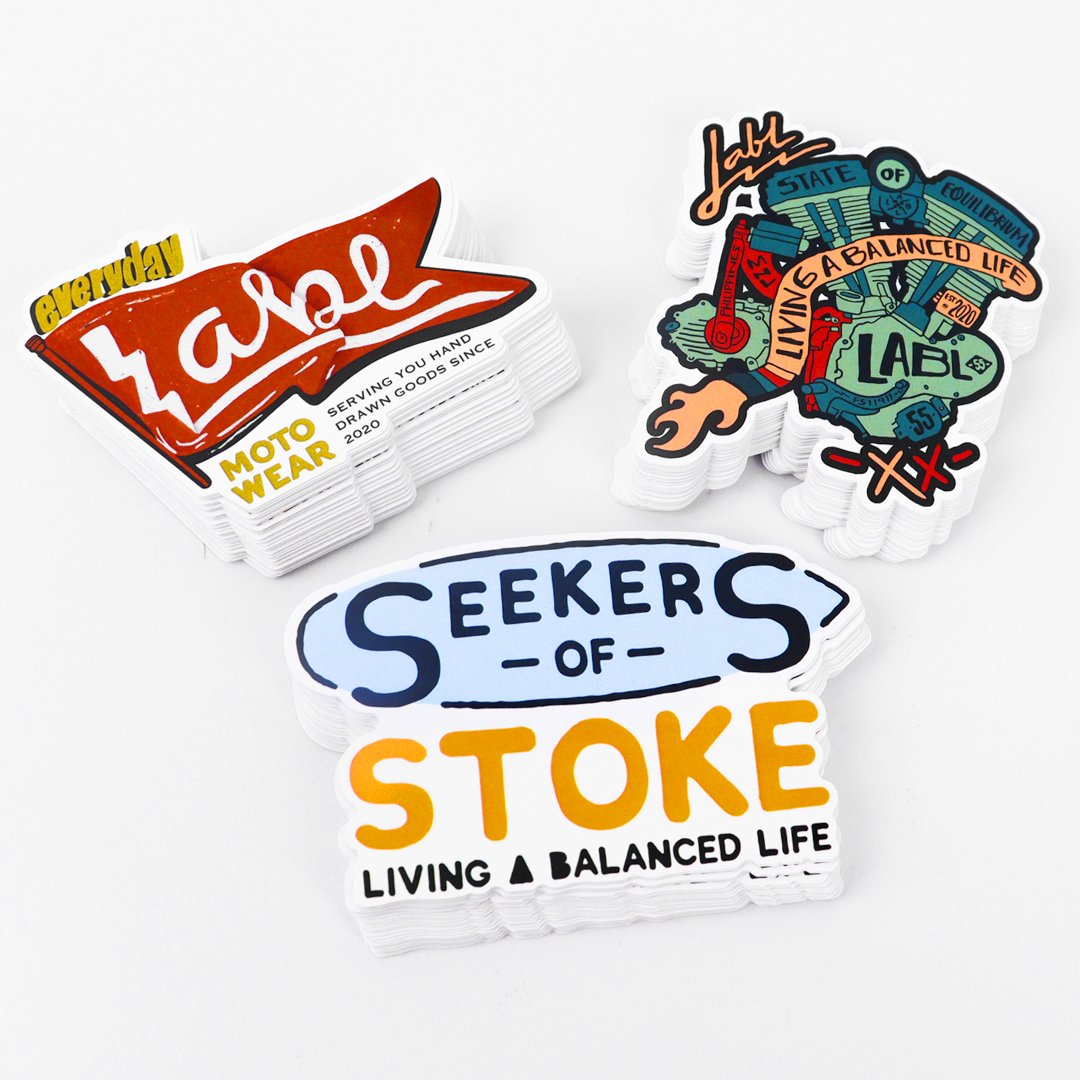 Custom logo design brand hologram die cut sticker waterproof cartoon die cut logo label stickers
