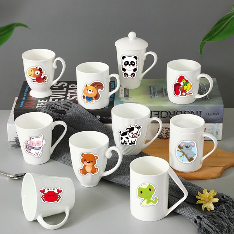 Factory Wholesale Self-adhesive Animal Pattern Stickers Custom Kids Label Cartoon Waterproof Pvc Die Cut Stickers