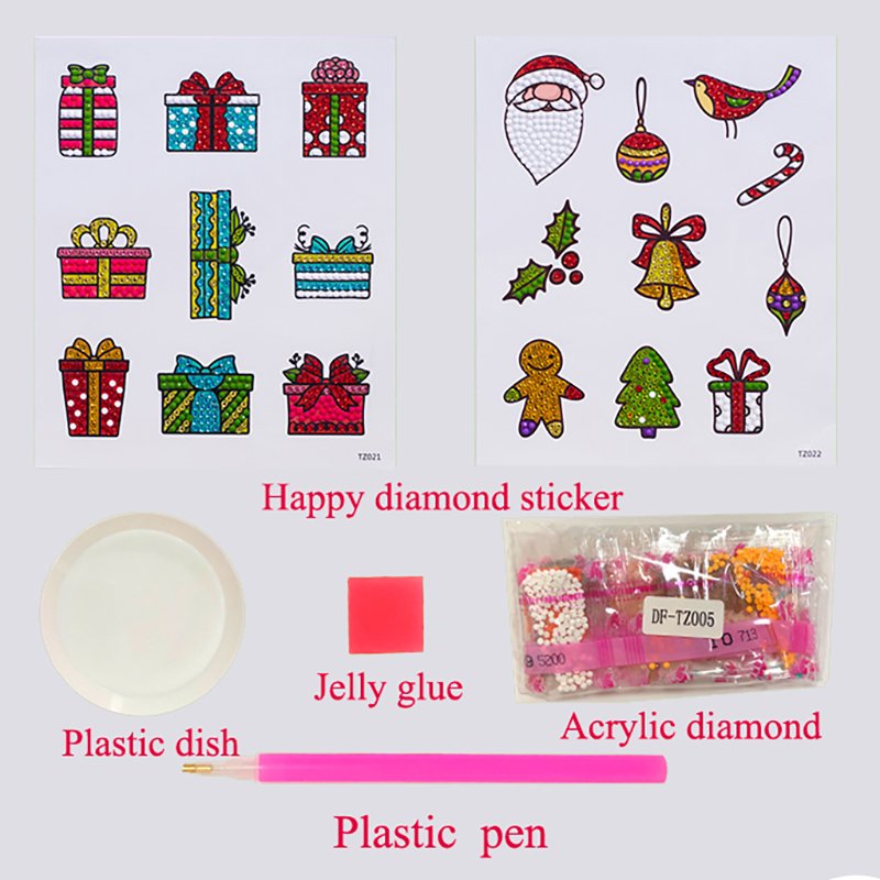 5D DIY Diamond Painting Christmas Cartoon Diamond Embroidery Mosaic Stickers Kits for Kids