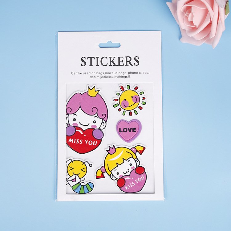 Custom Kids Cute Puffy Stickers Wild Animals Cats Dogs Girls Boys Rewards 3D Cartoon Sticker
