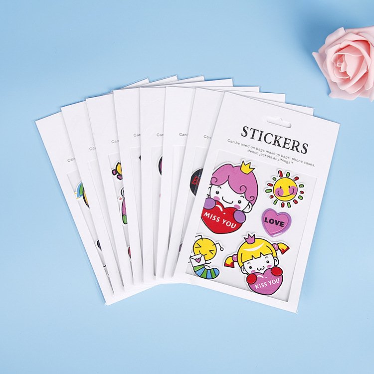 Custom Kids Cute Puffy Stickers Wild Animals Cats Dogs Girls Boys Rewards 3D Cartoon Sticker