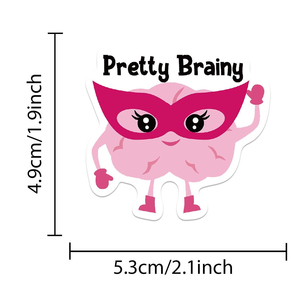 50pcs Funny Cartoon Brain Graffiti Sticker Diy Fridge Skateboard Laptop Motorcycle Diary Gift Waterproof Kid Toys Stickers