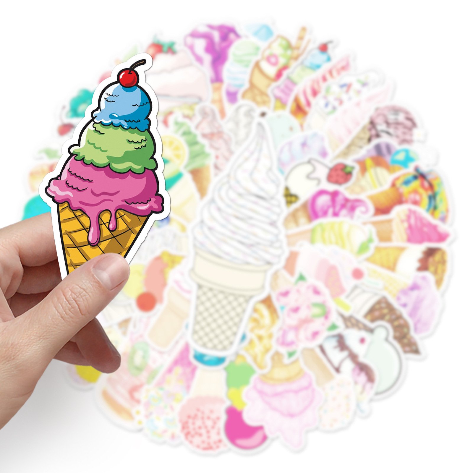 Wholesale Ice Cream Graffiti Printing Stickers Diy Diary Suitcase Scrapbook Mobile Phone Laptop Fashionable Creative Stickers