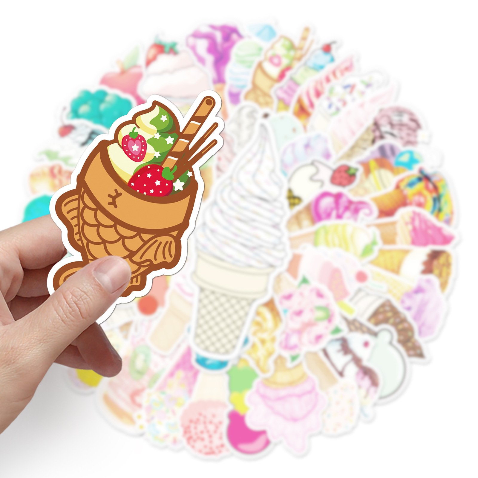 Wholesale Ice Cream Graffiti Printing Stickers Diy Diary Suitcase Scrapbook Mobile Phone Laptop Fashionable Creative Stickers