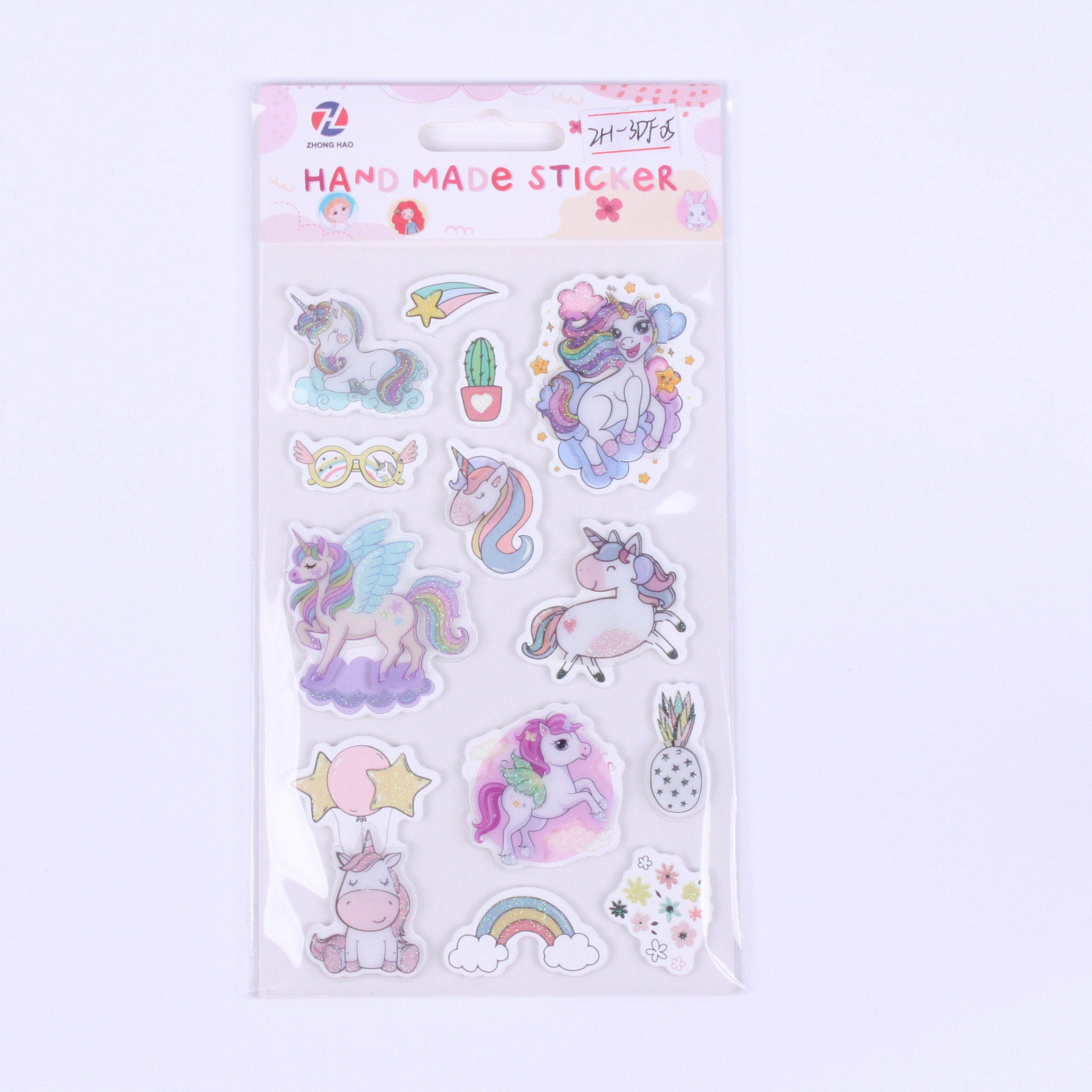 Factory Supply Eco-friendly self-adhesive kids cartoon 3D EVA Foam Sticker Handmade 3D paper sticker