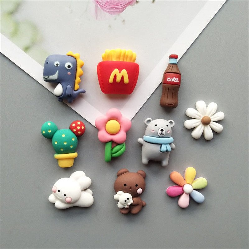 New Creative Cute Cartoon Mini Fridge Magnet Food Rabbit Flower 3D Refrigerator Magnetic Stickers Custom Animal Fridge Magnet