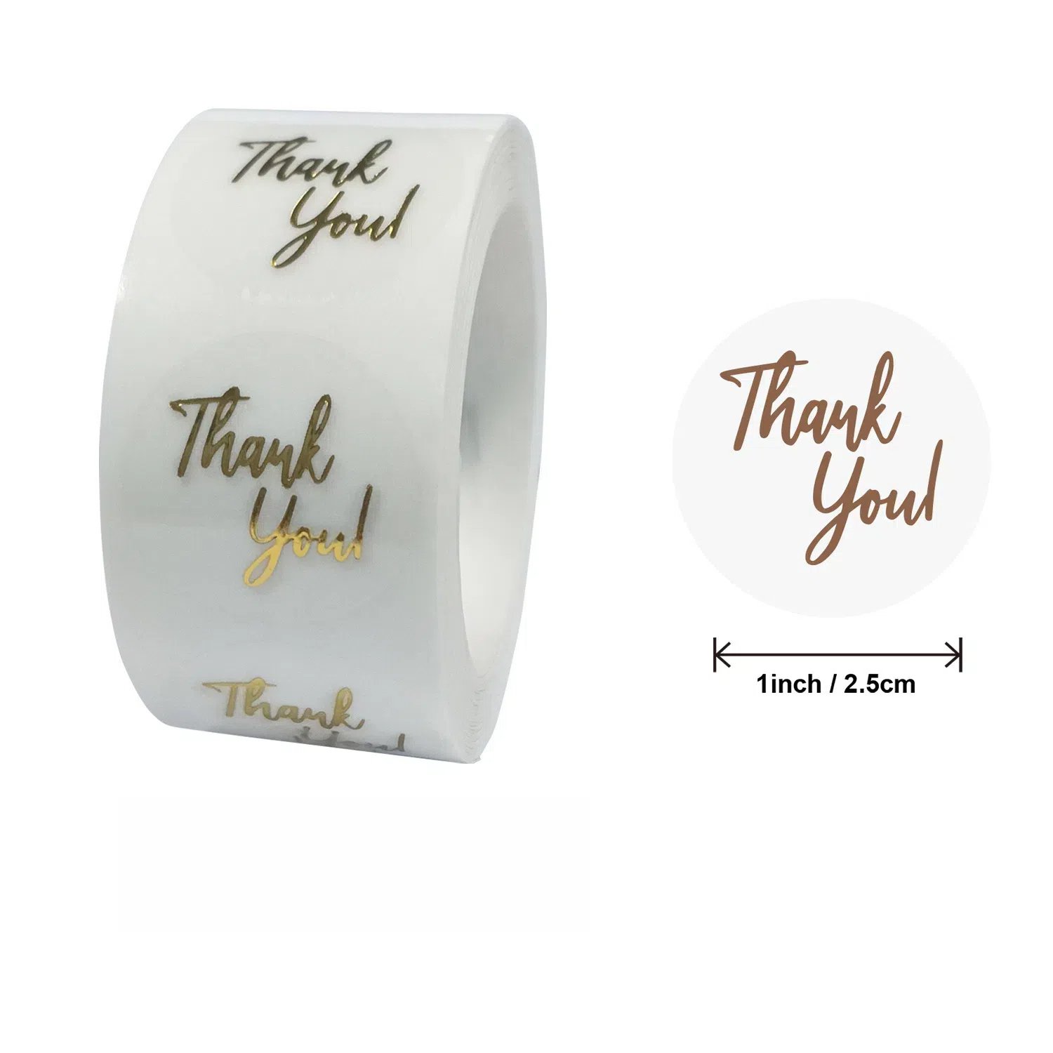 Wholesale 500pcs/Roll Recyclable Custom Printed Black Thank You Stickers 1.5 For Small Business
