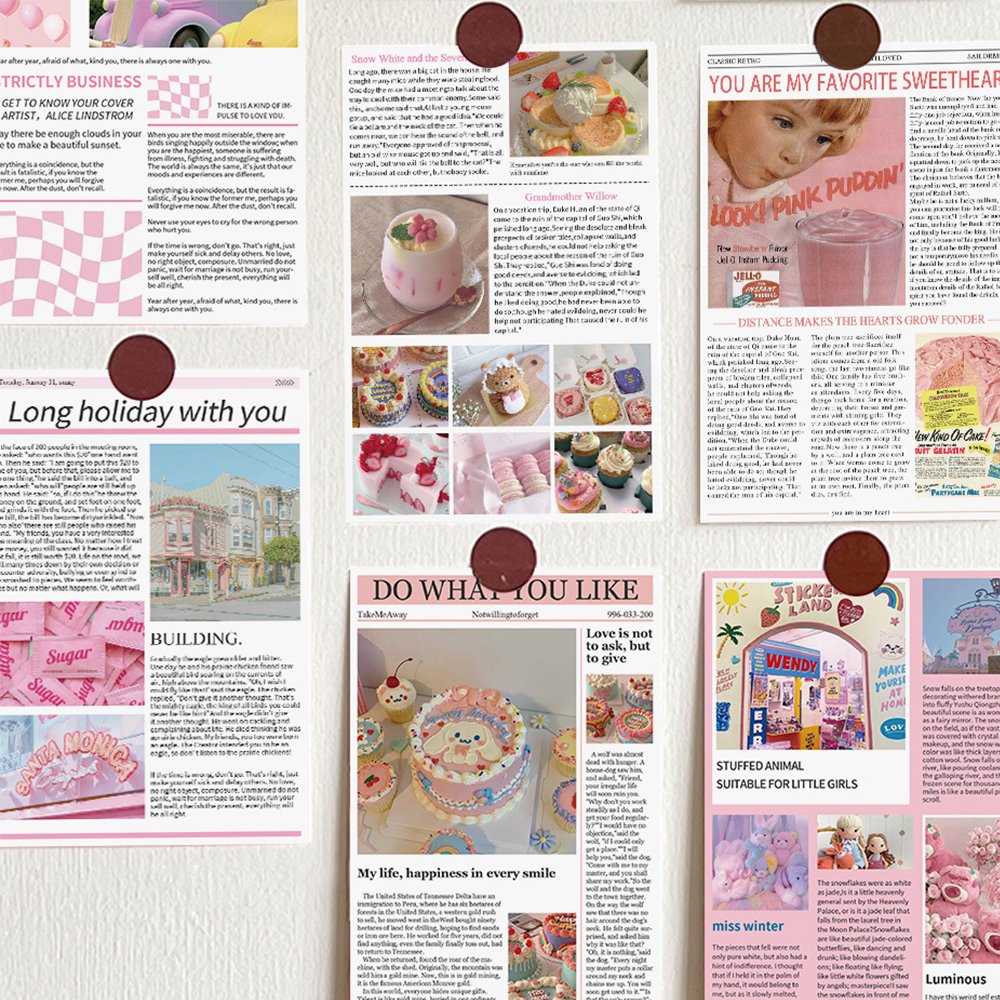 10pcs Ins Style American Card Home Interior Wall Room Decoration Girls Bedroom Background Material Collage Gifts
