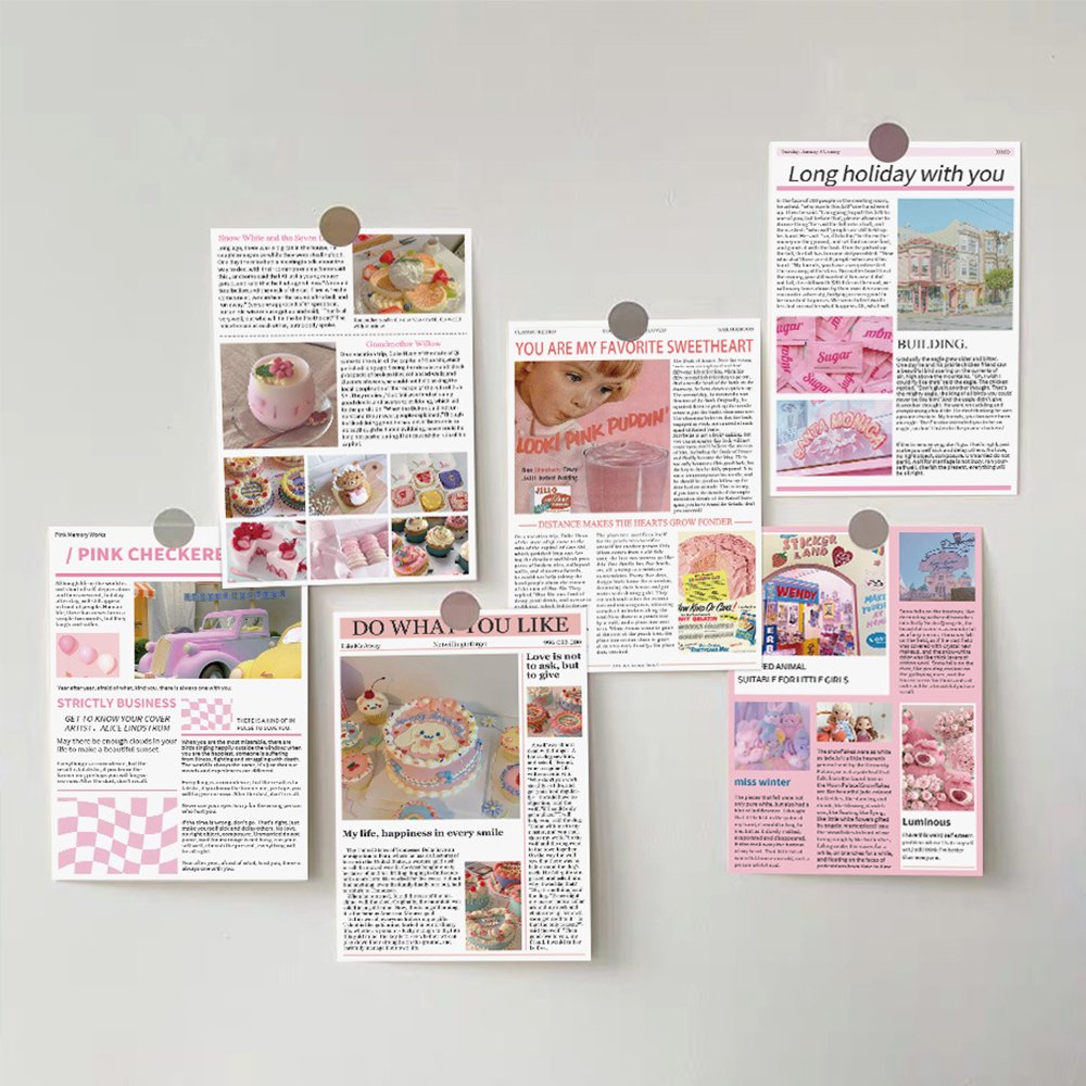 10pcs Ins Style American Card Home Interior Wall Room Decoration Girls Bedroom Background Material Collage Gifts