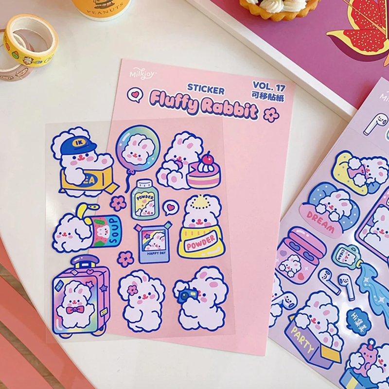 Wholesale funny all color Decorative Adhesive Sticker Vinyl kiss cut Cute Kawaii Cartoon Sticker Sheet