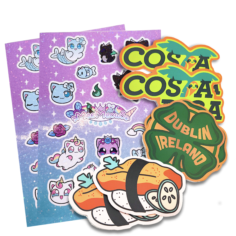 Wholesale funny all color Decorative Adhesive Sticker Vinyl kiss cut Cute Kawaii Cartoon Sticker Sheet