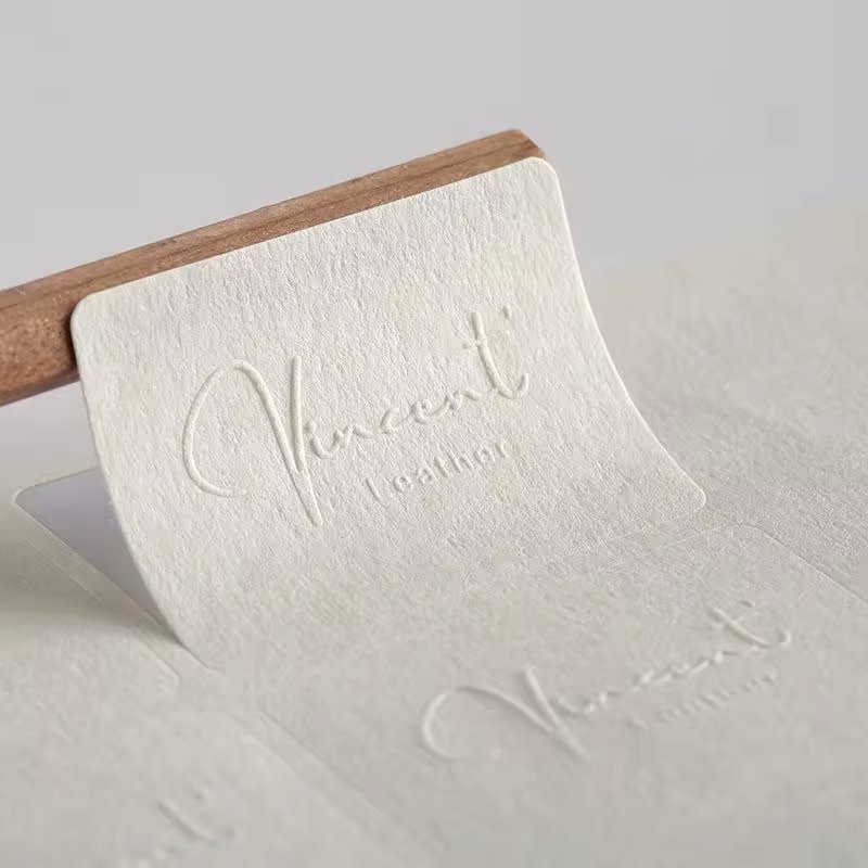 Custom 3D Embossed Sticker Label Matte Texture Paper Self-Adhesive Stickers Plain Raised Package Sticker