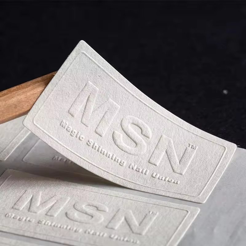 Custom 3D Embossed Sticker Label Matte Texture Paper Self-Adhesive Stickers Plain Raised Package Sticker