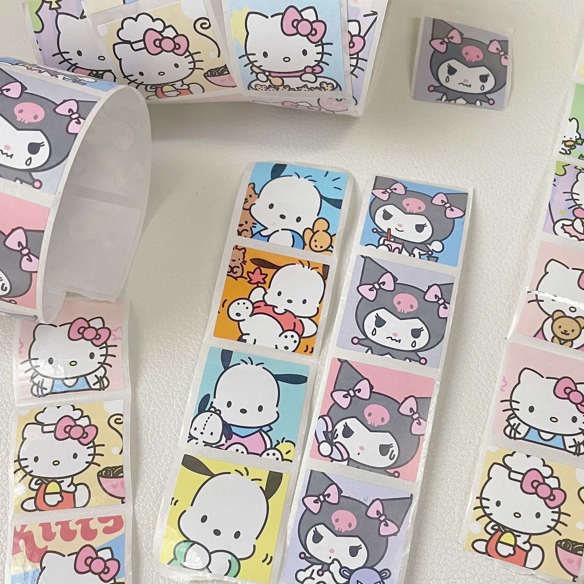 Customized style kawaii style cartoon character kurumi die cut craft decorative stickers roll 50 sheets per roll