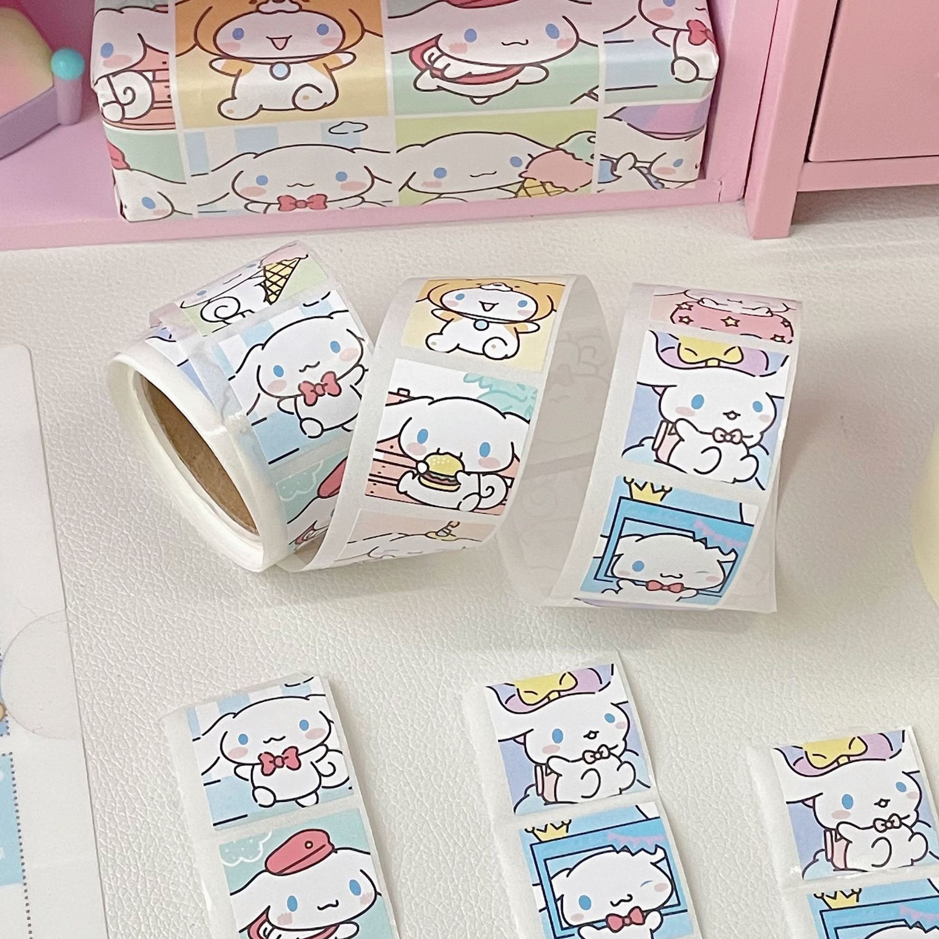 Customized style kawaii style cartoon character kurumi die cut craft decorative stickers roll 50 sheets per roll