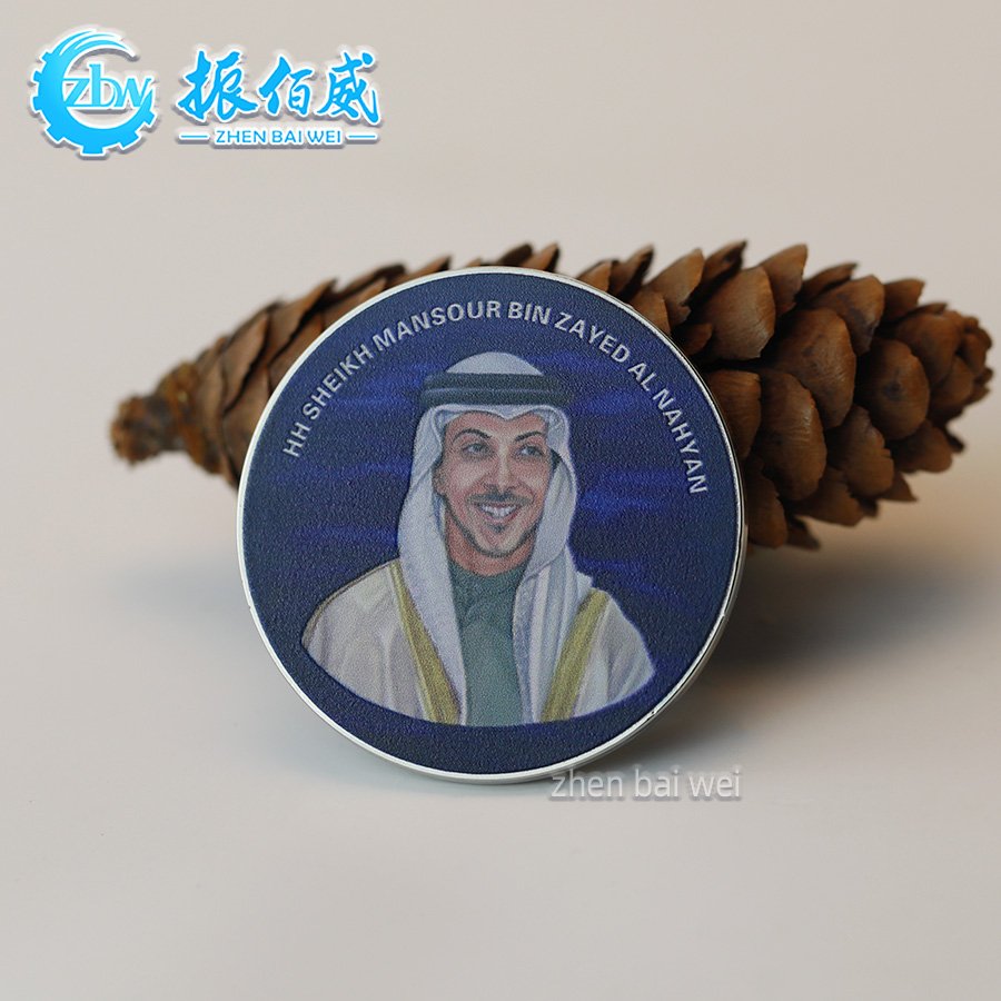 Factory custom metal round UV printing funny character magnet badge custom alloy creative strong magnetic refrigerator magnet