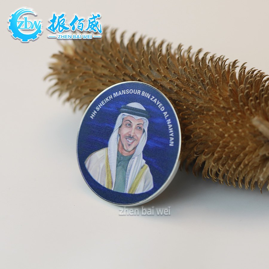 Factory custom metal round UV printing funny character magnet badge custom alloy creative strong magnetic refrigerator magnet