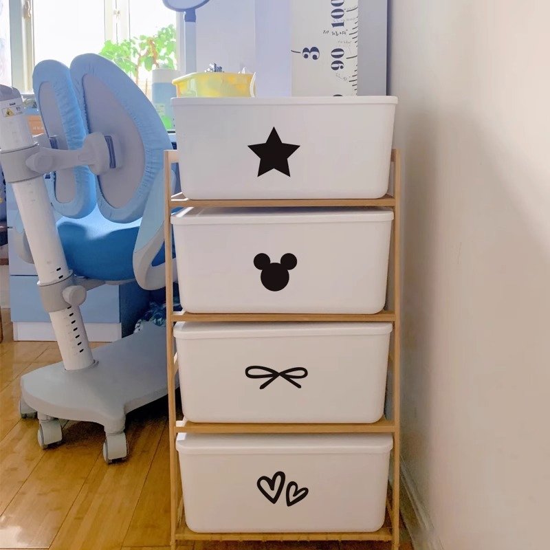 Home clothing shoes and hats category identification Waterproof wall sticker Cartoon cabinet closet organizer tips stickers