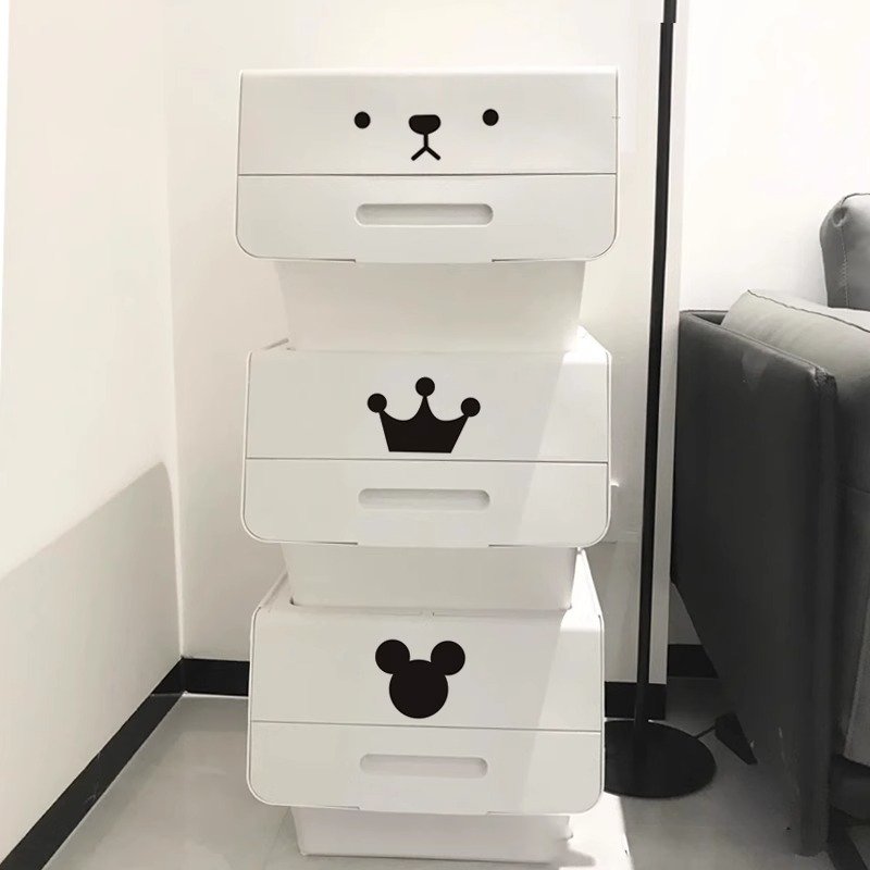 Home clothing shoes and hats category identification Waterproof wall sticker Cartoon cabinet closet organizer tips stickers