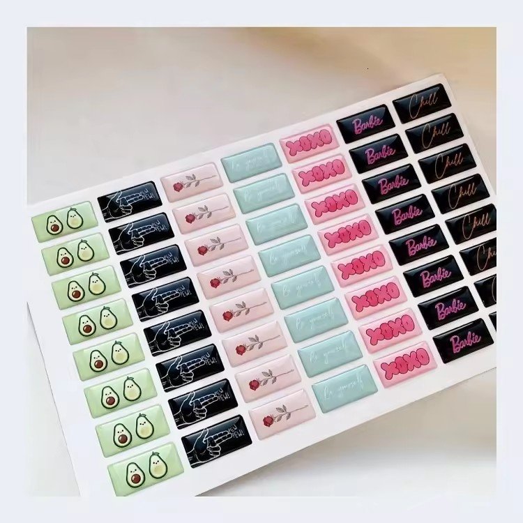 Epoxy Letters Sticker Sheet Custom Alphabets Printed Label Resin Stickers