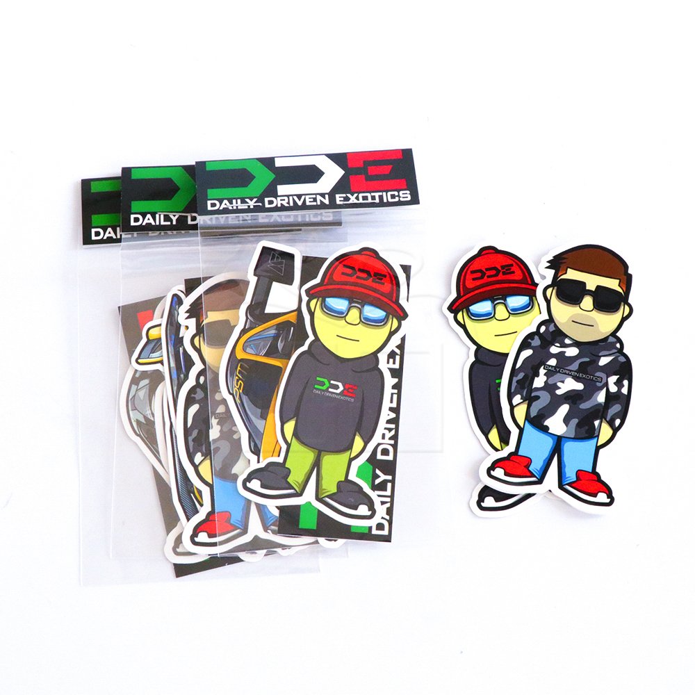 Promotional Company Brand Name Waterproof Custom Logo Die Cut Sticker Cartoon PVC Vinyl Sticker Pack with Header Card