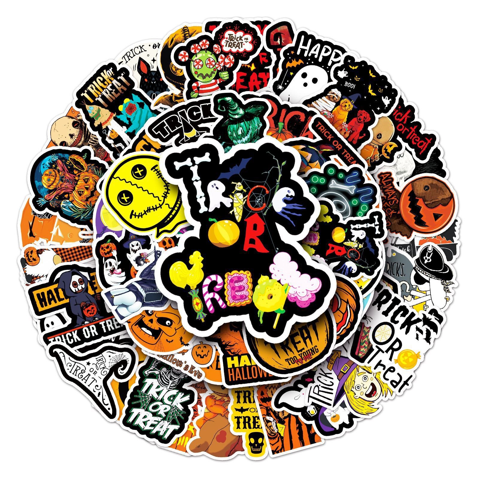 Vi-50 cartoons graffiti Halloween sticker packs for suitcase laptop motor scooter refrigerator decorative pvc