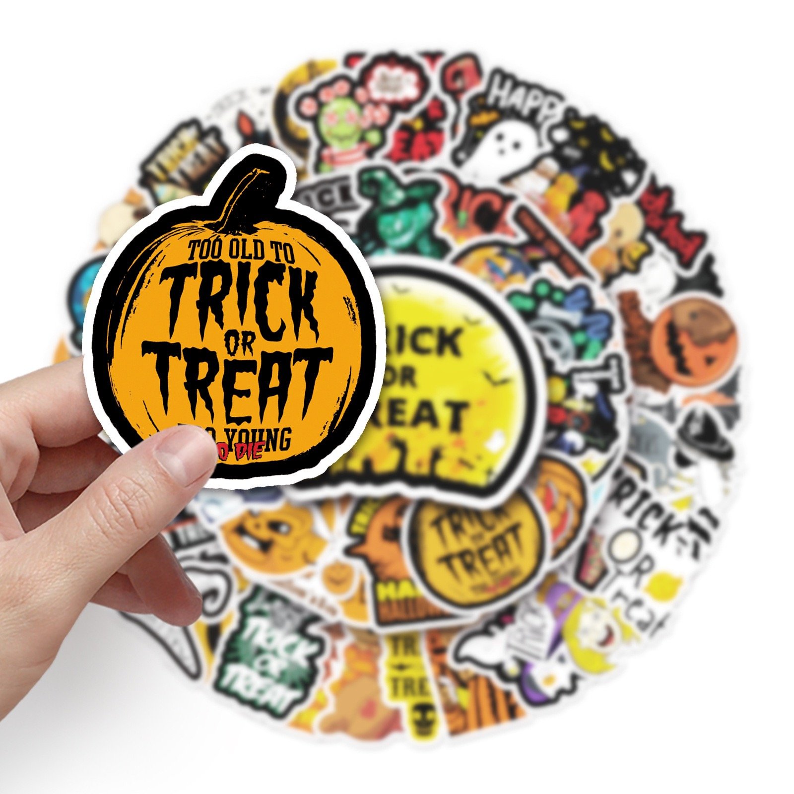 Vi-50 cartoons graffiti Halloween sticker packs for suitcase laptop motor scooter refrigerator decorative pvc