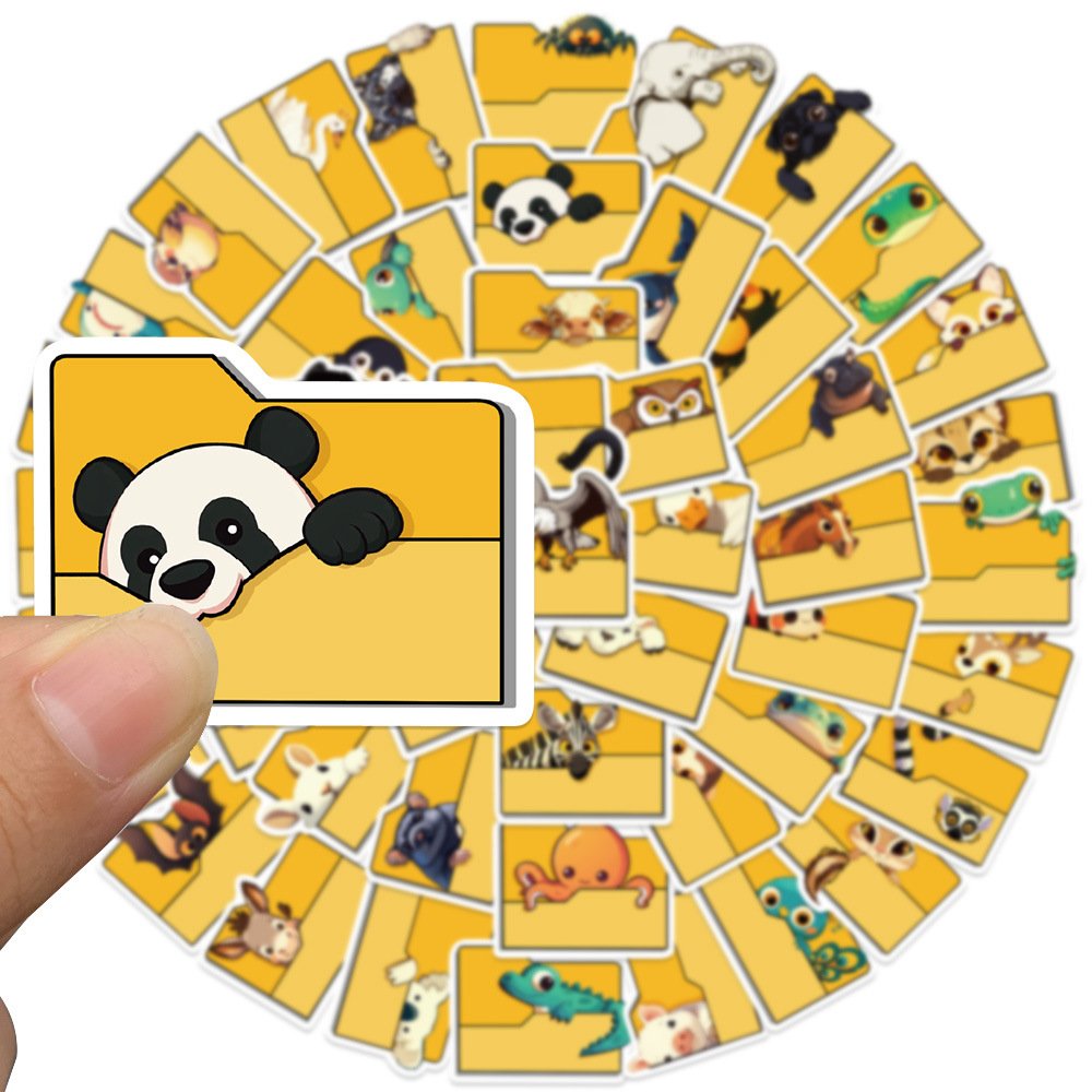 50Pcs Cartoon Animals Folder Funny Graffiti Stickers For Book Pencil Box Decor Children Gift Sticker