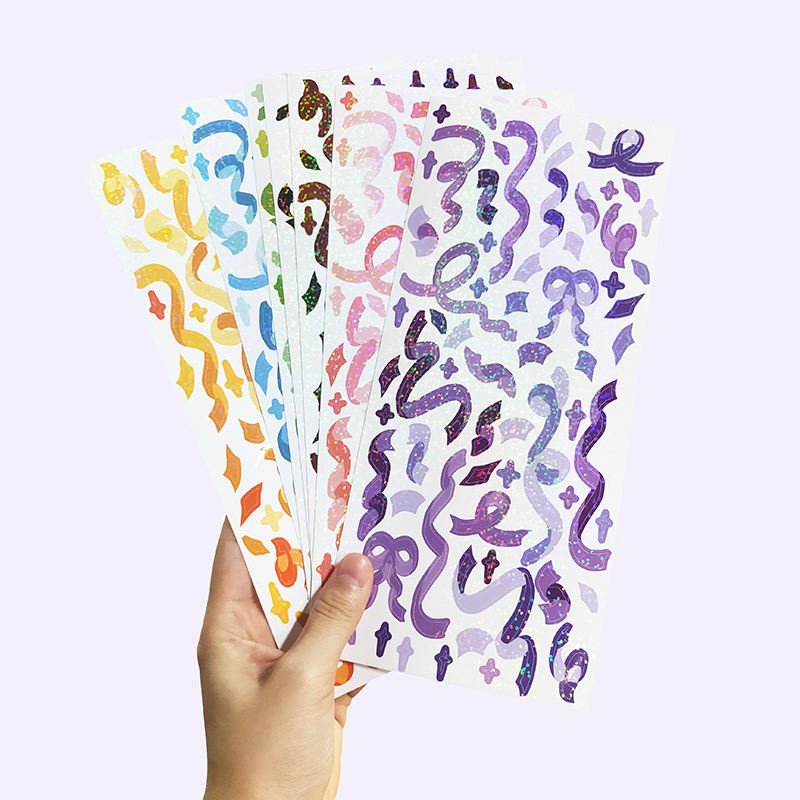 custom cartoon deco stickers scrapbook kiss cut gold foil pvc waterproof vinyl kids sticker sheet