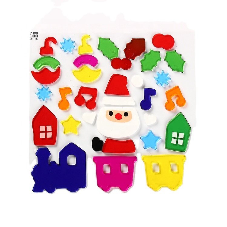 Cute Kids Cartoon Christmas Custom Decorative Gel Stickers