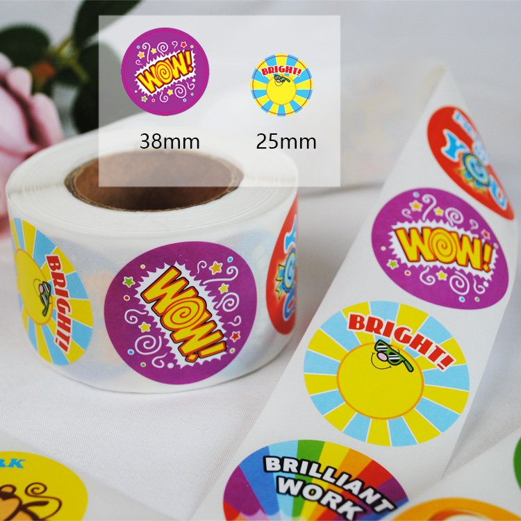 Customer Reward Stickers for Teachers Motivational Stickers for Children Animal Cartoon Motivational roll label Stickers