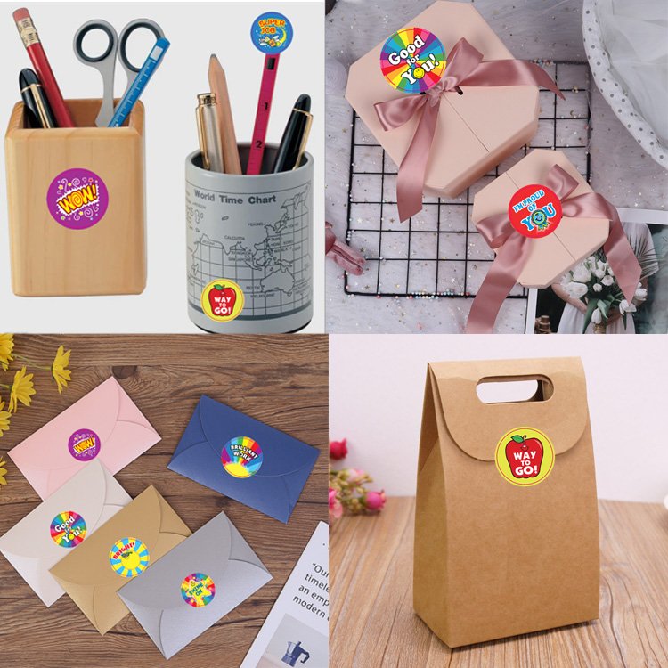 Customer Reward Stickers for Teachers Motivational Stickers for Children Animal Cartoon Motivational roll label Stickers