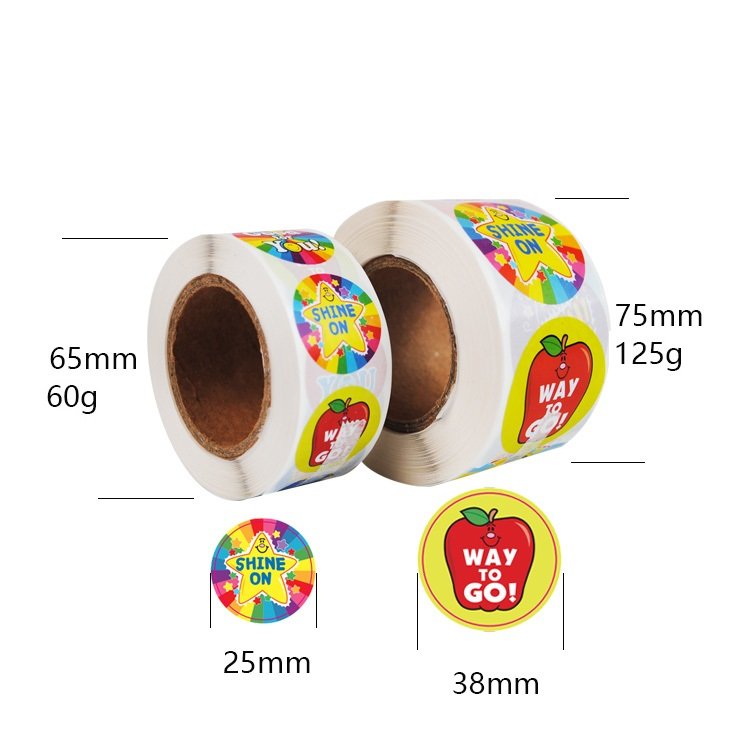 Customer Reward Stickers for Teachers Motivational Stickers for Children Animal Cartoon Motivational roll label Stickers