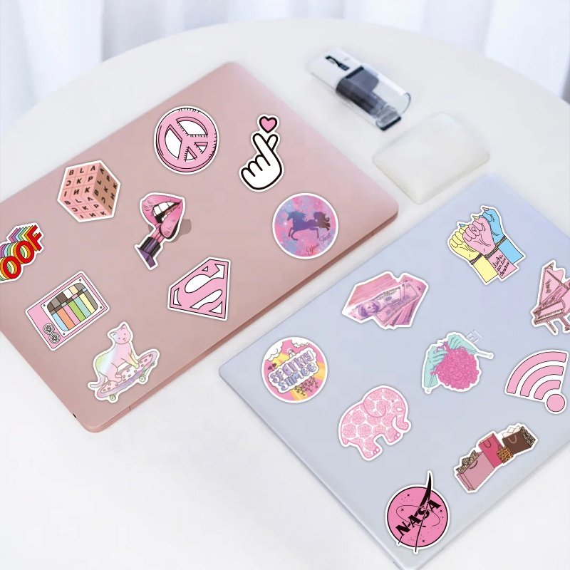 Wholesale 50pcs Random Cute Vinyl Sticker Packs Custom Pvc Waterproof Die Cut Stickers For Laptop Skateboard DIY Decoration